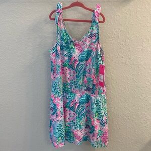 Girls Lilly Pulitzer Subdari Romper Banana Split Size XL NWT